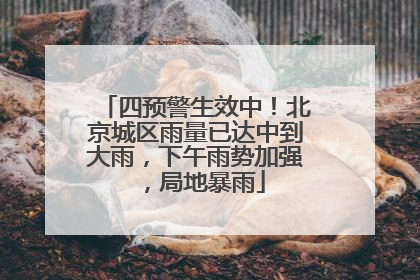 四预警生效中！北京城区雨量已达中到大雨，下午雨势加强，局地暴雨
