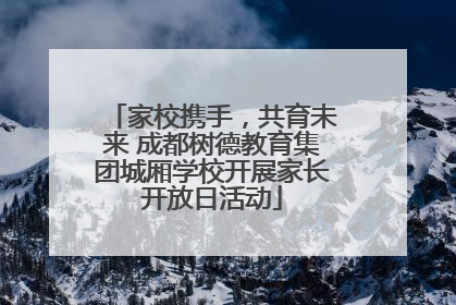 家校携手，共育未来 成都树德教育集团城厢学校开展家长开放日活动