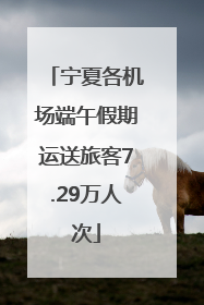 宁夏各机场端午假期运送旅客7.29万人次