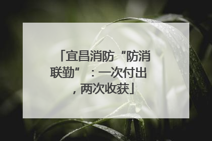 宜昌消防“防消联勤”：一次付出，两次收获