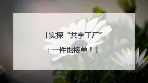 实探“共享工厂”：一件也接单！
