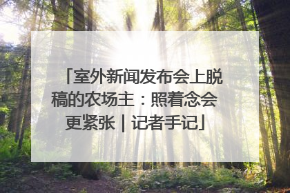 室外新闻发布会上脱稿的农场主：照着念会更紧张｜记者手记