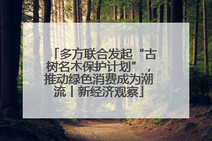 多方联合发起“古树名木保护计划”，推动绿色消费成为潮流丨新经济观察