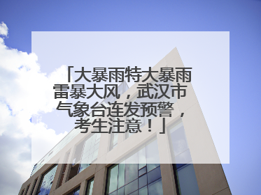 大暴雨特大暴雨雷暴大风，武汉市气象台连发预警，考生注意！