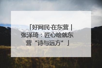 好网民·在东营｜张泽琦：匠心绘就东营“诗与远方”