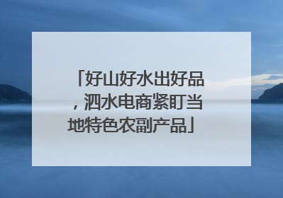 好山好水出好品，泗水电商紧盯当地特色农副产品
