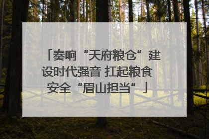 奏响“天府粮仓”建设时代强音 扛起粮食安全“眉山担当”