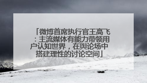 微博首席执行官王高飞：主流媒体有能力带领用户认知世界，在舆论场中搭建理性的讨论空间
