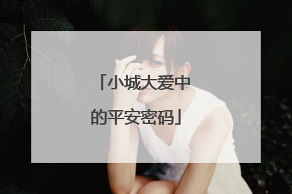 小城大爱中的平安密码