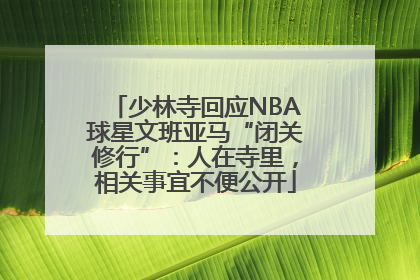 少林寺回应NBA球星文班亚马“闭关修行”：人在寺里，相关事宜不便公开