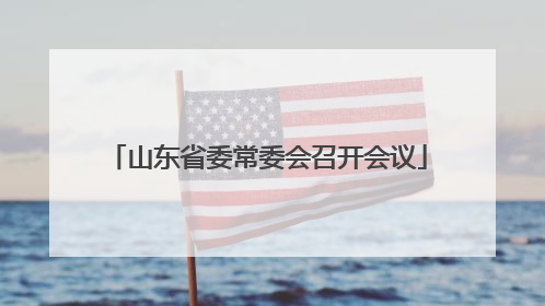 山东省委常委会召开会议