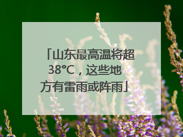 山东最高温将超38°C，这些地方有雷雨或阵雨