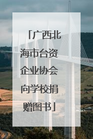 广西北海市台资企业协会向学校捐赠图书