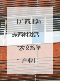 广西北海赤西村激活“农文旅学”产业