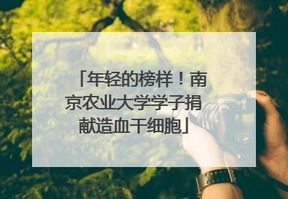 年轻的榜样！南京农业大学学子捐献造血干细胞