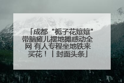 成都“栀子花孃孃”带脑瘫儿摆地摊感动全网 有人专程坐地铁来买花！丨封面头条
