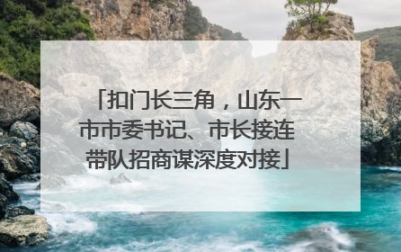 扣门长三角，山东一市市委书记、市长接连带队招商谋深度对接