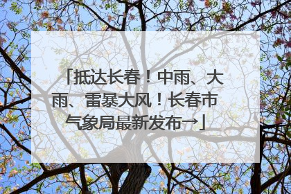 抵达长春！中雨、大雨、雷暴大风！长春市气象局最新发布→