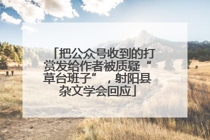 把公众号收到的打赏发给作者被质疑“草台班子”，射阳县杂文学会回应