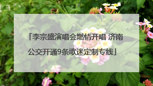 李宗盛演唱会燃情开唱 济南公交开通9条歌迷定制专线