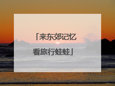 来东郊记忆 看旅行蛙蛙