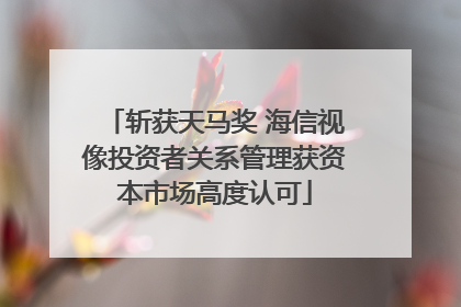 斩获天马奖 海信视像投资者关系管理获资本市场高度认可