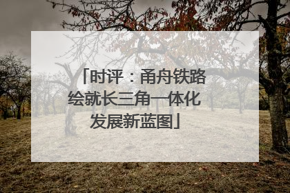 时评：甬舟铁路绘就长三角一体化发展新蓝图