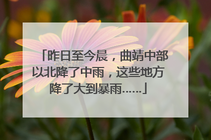 昨日至今晨，曲靖中部以北降了中雨，这些地方降了大到暴雨……