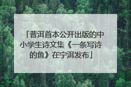 普洱首本公开出版的中小学生诗文集《一条写诗的鱼》在宁洱发布