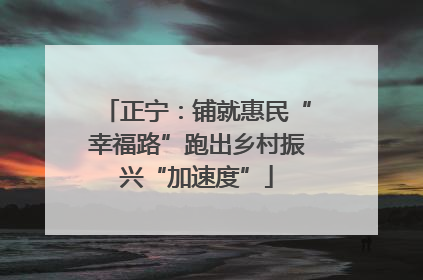 正宁：铺就惠民“幸福路”跑出乡村振兴“加速度”