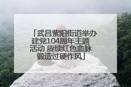 武昌紫阳街道举办建党104周年主题活动 赓续红色血脉锻造过硬作风