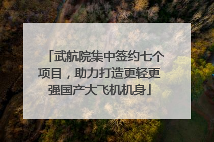 武航院集中签约七个项目，助力打造更轻更强国产大飞机机身