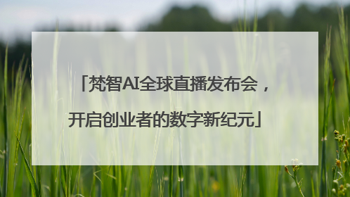 梵智AI全球直播发布会，开启创业者的数字新纪元