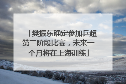 樊振东确定参加乒超第二阶段比赛，未来一个月将在上海训练