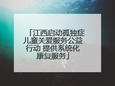 江西启动孤独症儿童关爱服务公益行动 提供系统化康复服务