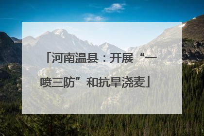 河南温县：开展“一喷三防”和抗旱浇麦