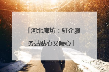 河北廊坊：驻企服务站贴心又暖心