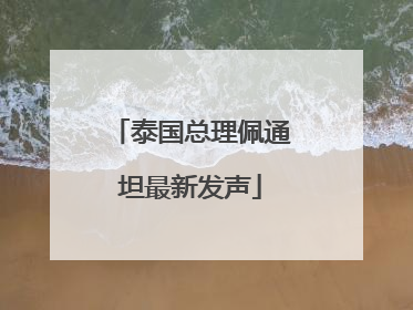 泰国总理佩通坦最新发声