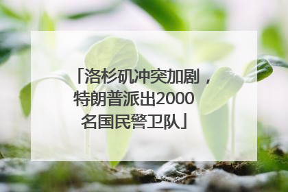 洛杉矶冲突加剧，特朗普派出2000名国民警卫队