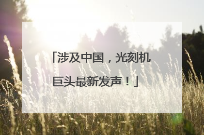 涉及中国，光刻机巨头最新发声！
