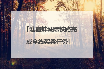 淮宿蚌城际铁路完成全线架梁任务