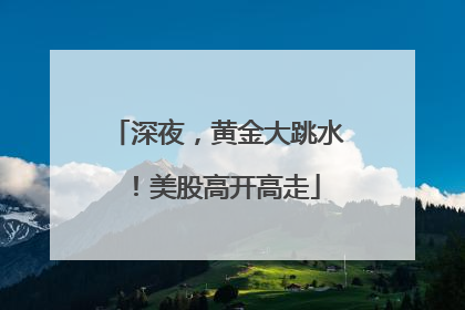 深夜，黄金大跳水！美股高开高走