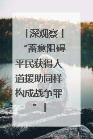 深观察丨“蓄意阻碍平民获得人道援助同样构成战争罪”