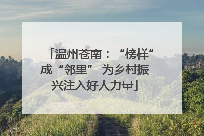 温州苍南：“榜样”成“邻里” 为乡村振兴注入好人力量