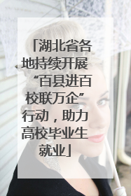 湖北省各地持续开展“百县进百校联万企”行动，助力高校毕业生就业