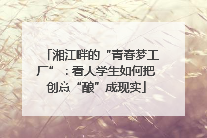湘江畔的“青春梦工厂”：看大学生如何把创意“酿”成现实