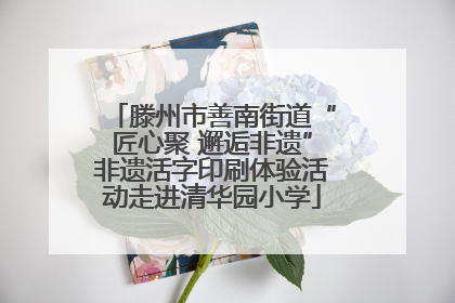 滕州市善南街道“匠心聚 邂逅非遗”非遗活字印刷体验活动走进清华园小学