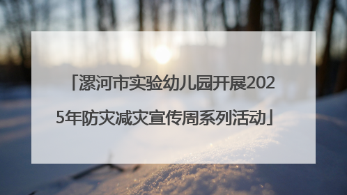 漯河市实验幼儿园开展2025年防灾减灾宣传周系列活动