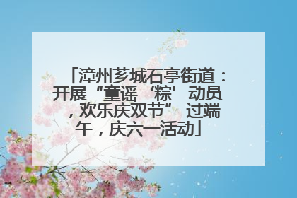 漳州芗城石亭街道：开展“童谣‘粽’动员，欢乐庆双节” 过端午，庆六一活动