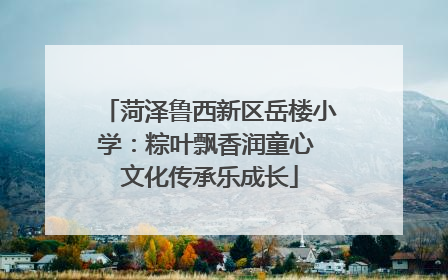 菏泽鲁西新区岳楼小学：粽叶飘香润童心 文化传承乐成长